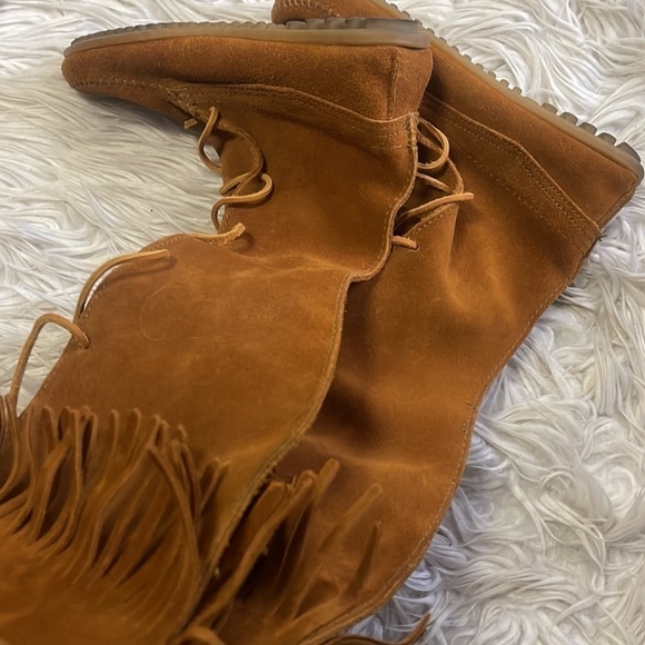 Minnetonka lace front knee high moccasins boots - Picture 9 of 11